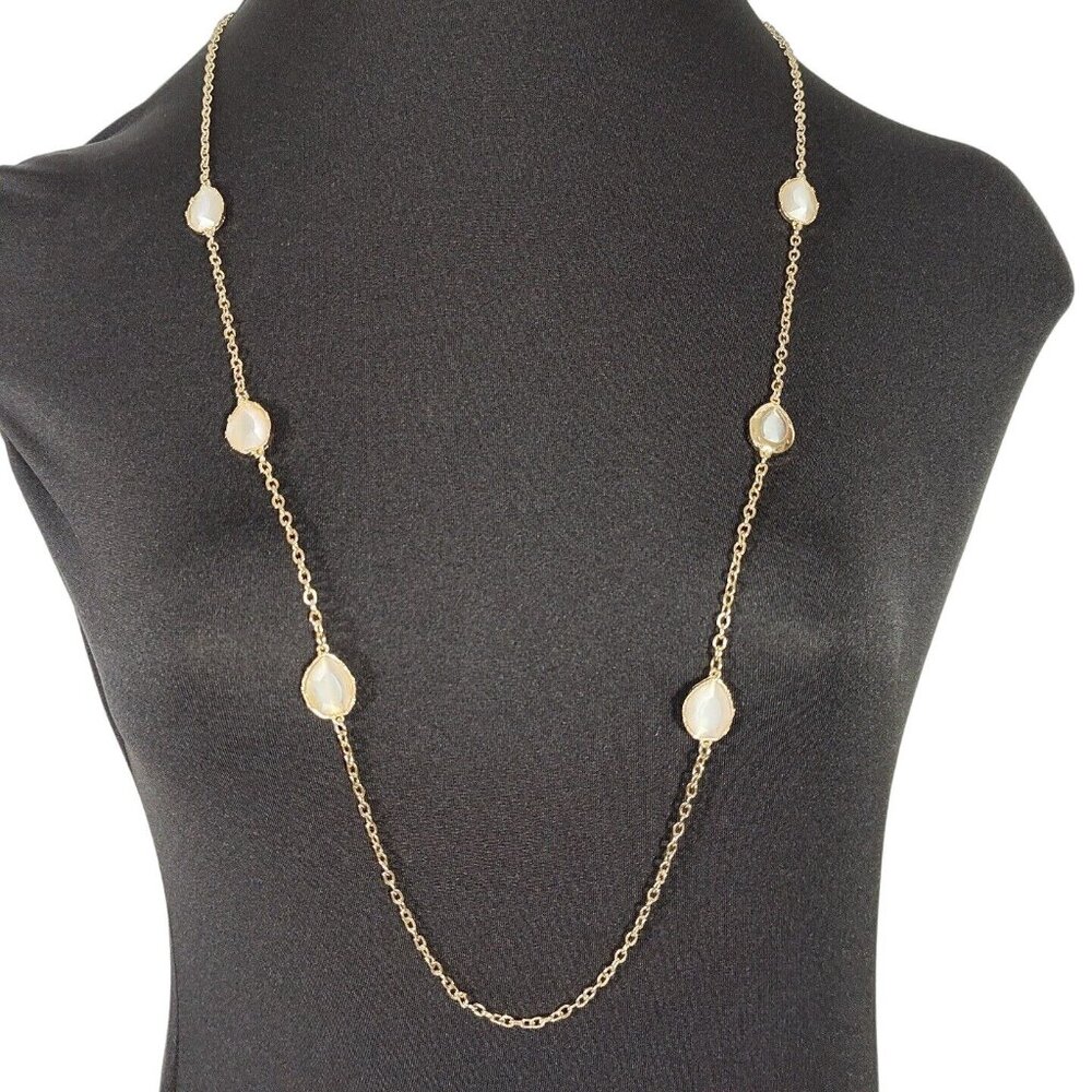 14th and Union Gold Tone Jewel Stone Necklace Jewelry 37" NEW